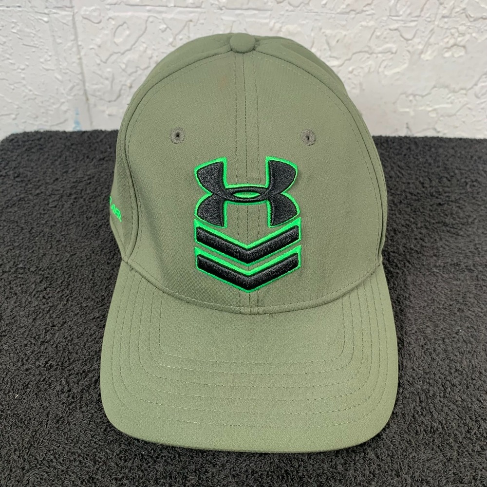 Under Armour Hat Cap Mens Large‎ Extra Large Green Embroidered Fitted
